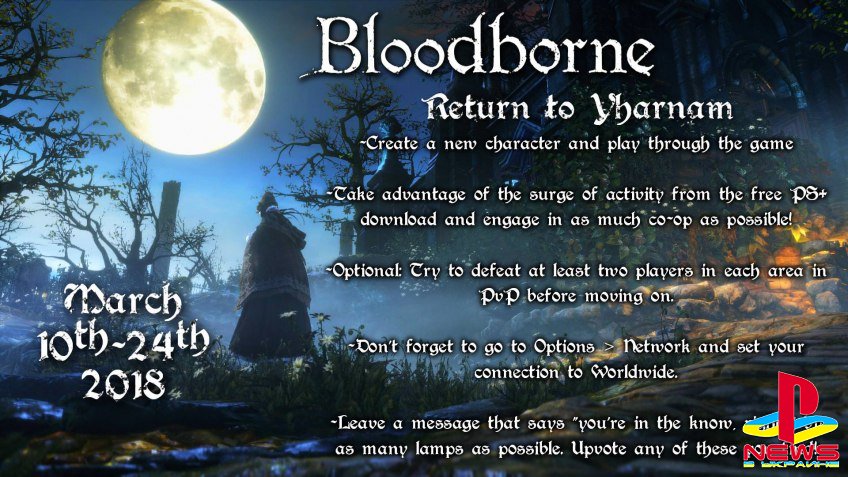 «Возвращение в Ярнам» — игроки призывают всех в Bloodborne